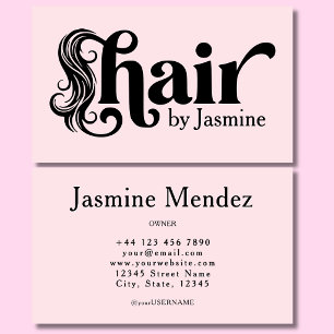 Tarjeta De Visita Peluquero Rosa Rubor Salón Profesional