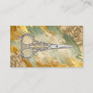 Tarjeta De Visita Peluquero Vintage Gold Grunge Salón de Negocios