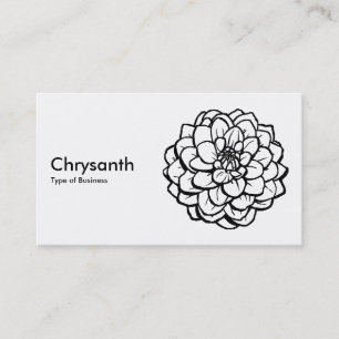 Tarjeta De Visita Pen and Ink Dahlia - Negro sobre blanco