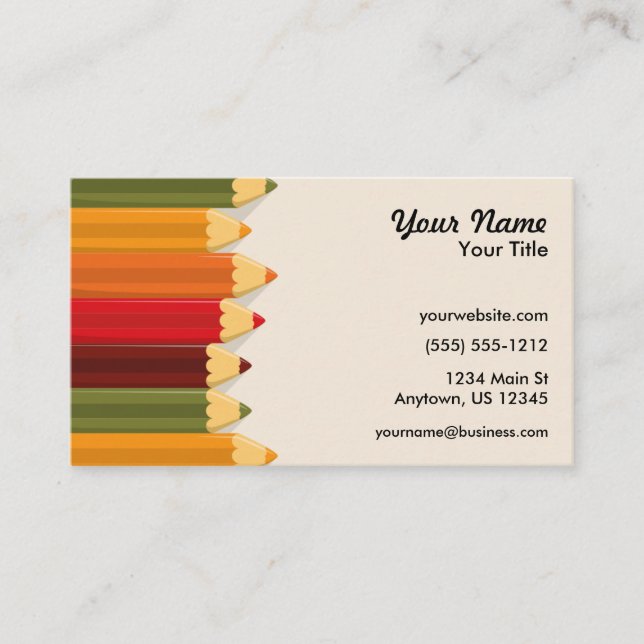Tarjeta De Visita Pencillos coloreados por artistas (Anverso)