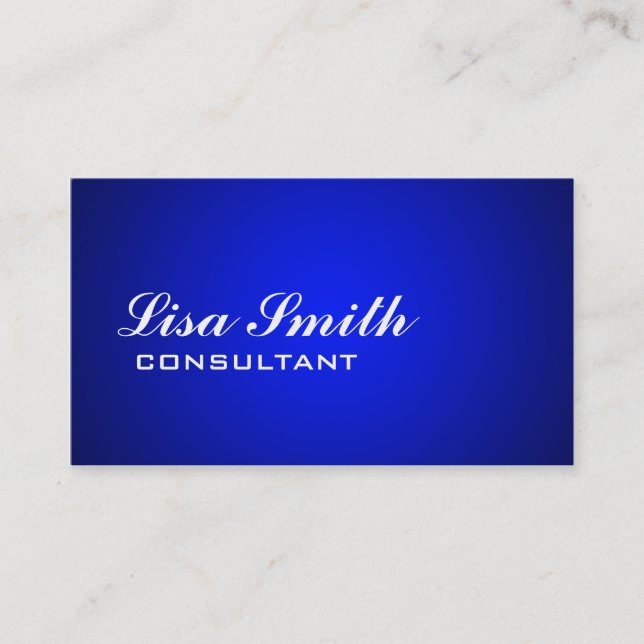 Tarjeta De Visita Pendiente azul llana simple elegante profesional (Anverso)