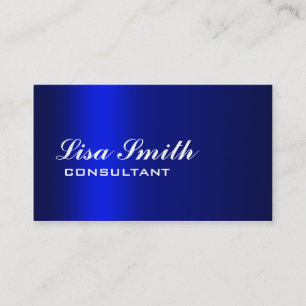 Tarjeta De Visita Pendiente azul llana simple elegante profesional