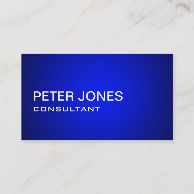 Tarjeta De Visita Pendiente azul llana simple elegante profesional (Anverso)