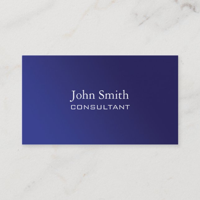 Tarjeta De Visita Pendiente azul llana simple elegante profesional (Anverso)