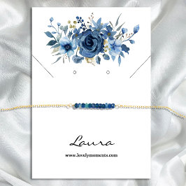 Tarjeta De Visita Pendiente de estudio floral de invierno azul hielo