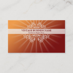 Tarjeta De Visita Pendiente floral del naranja de los remolinos y de