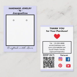 Tarjeta De Visita Pendientes de joyería de lavanda Código QR social