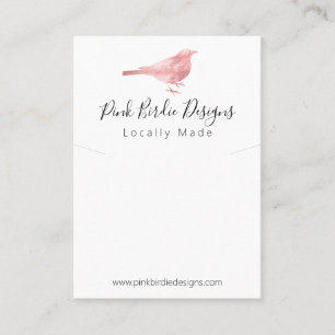Tarjeta De Visita Pendor de collar de joyas hechas a mano con pájaro