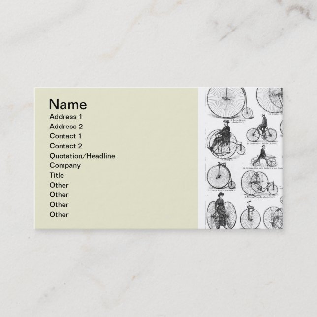 Tarjeta De Visita Penny Farthing (Anverso)