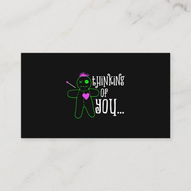 Tarjeta De Visita Pensando En Usted Mardi Gras Voodoo Doll (Anverso)