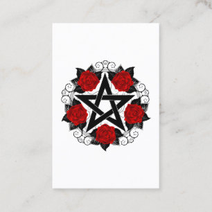 Tarjeta De Visita Pentagram con rosas rojas