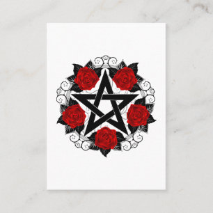 Tarjeta De Visita Pentagram con rosas rojas