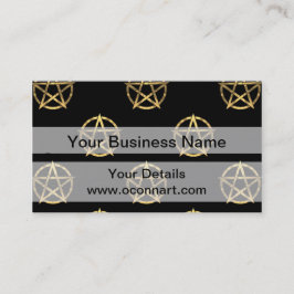 Tarjeta De Visita Pentagrama negro y dorado