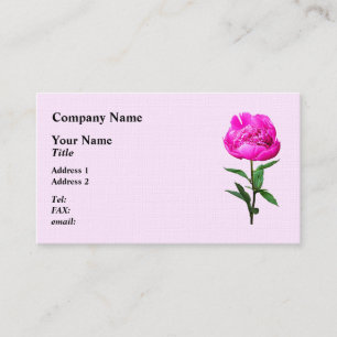 Tarjeta De Visita Peonía rosa oscuro