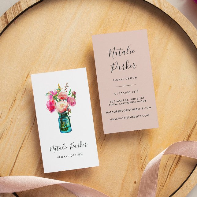 Tarjeta De Visita Peony Bouquet (Subido por el creador)