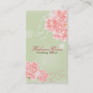 Tarjeta De Visita peony elegante del florista del salón de belleza