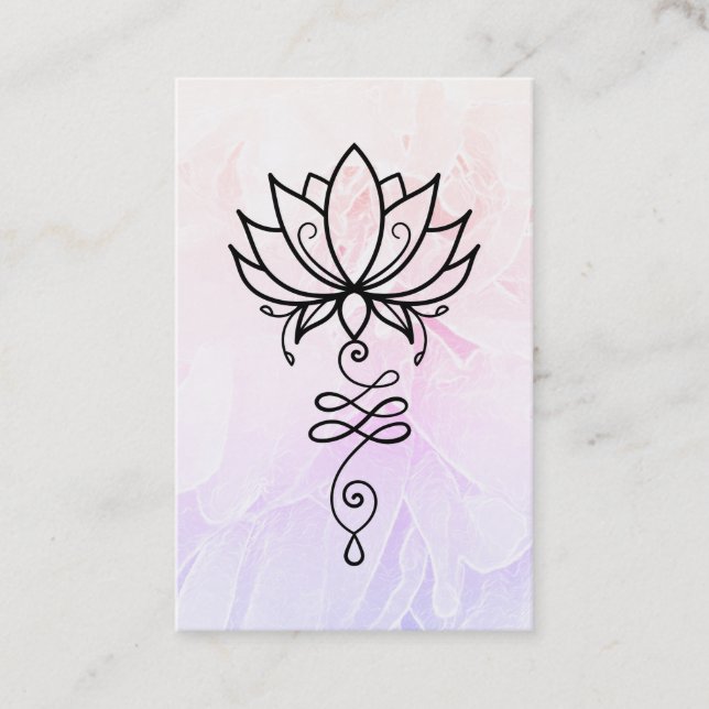 Tarjeta De Visita *~* Peony Nirvana Sagrada Geometría Lotus Reiki (Anverso)