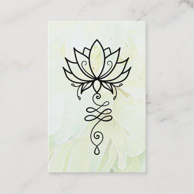 Tarjeta De Visita *~* Peony Nirvana Sagrada Geometría Yoga Lotus (Anverso)
