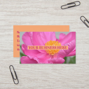 Tarjeta De Visita Peony Pink Floral 