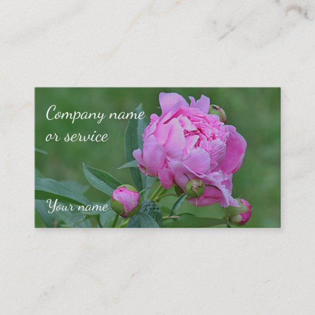 Tarjeta De Visita Peony rosado (Anverso)