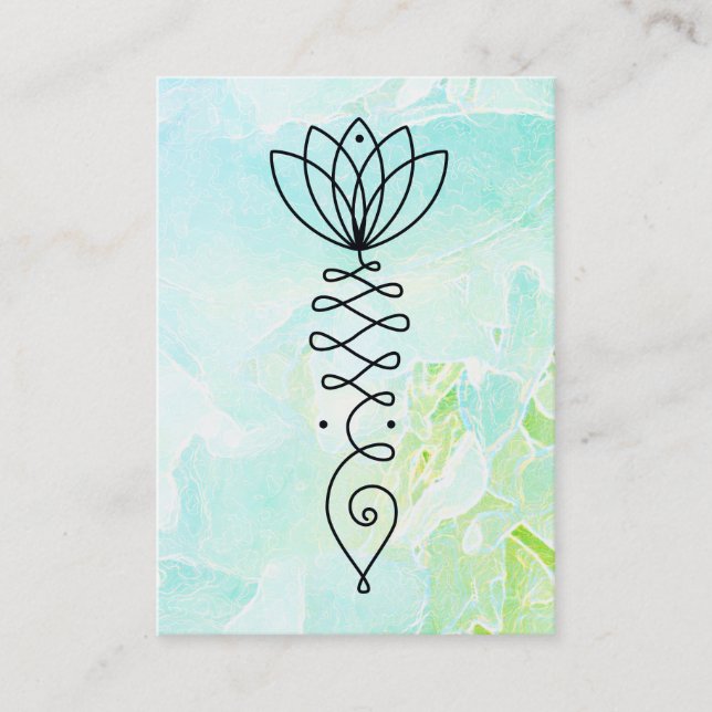 Tarjeta De Visita *~* Peony Yoga Reiki Masaje Lotus Healer Pastel (Anverso)