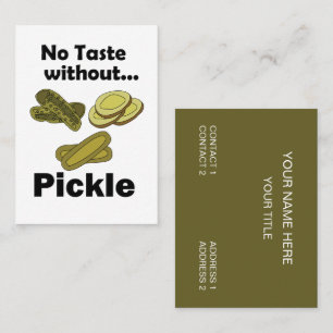 Tarjeta De Visita Pepinillos De Pepino Sin Sabor Sin Comida Encurtid