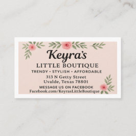 TARJETA DE VISITA PEQUEÑA BOUTIQUE DE KEYRA EN UVALDE