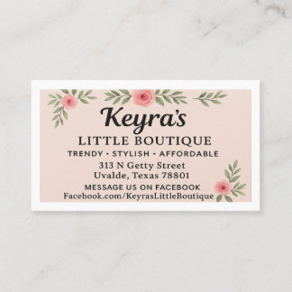 TARJETA DE VISITA PEQUEÑA BOUTIQUE DE KEYRA EN UVALDE