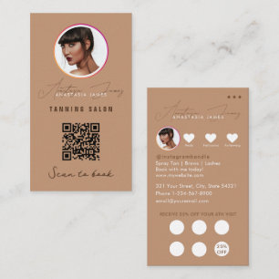 Tarjeta De Visita Pequeña Empresa Descuento Lealtad Código QR Spray 