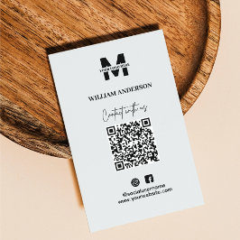 Tarjeta De Visita Pequeña empresa Instagram Facebook Código QR Moder