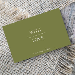 Tarjeta De Visita Pequeña Empresa Mínimo Sage Green Gracias