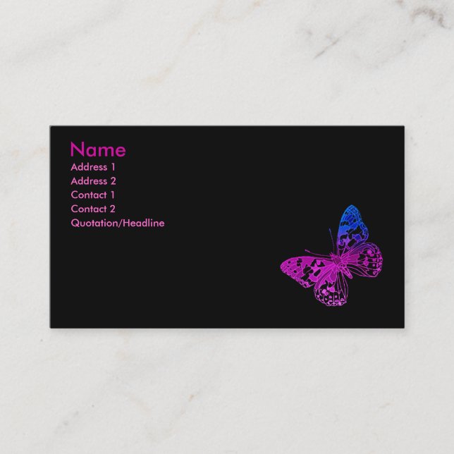 Tarjeta De Visita Pequeña Mariposa (Anverso)