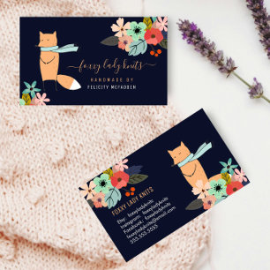 Tarjeta De Visita Pequeñas empresas de Fox y Floral