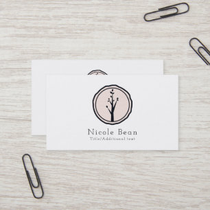 Tarjeta De Visita Pequeño Árbol Rústico Naturaleza Moderno Logo Pers