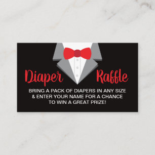 Tarjeta De Visita Pequeño Caballero Diaper Raffle Ticket, Tuxedo