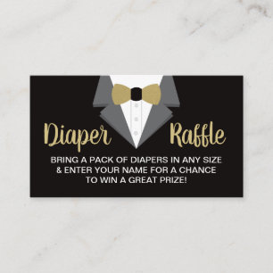 Tarjeta De Visita Pequeño Caballero Diaper Raffle Ticket, Tuxedo
