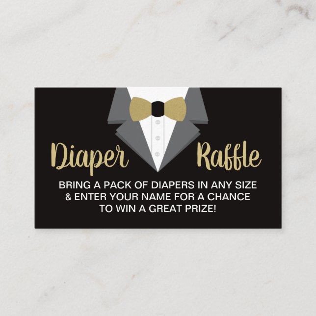 Tarjeta De Visita Pequeño Caballero Diaper Raffle Ticket, Tuxedo (Anverso)