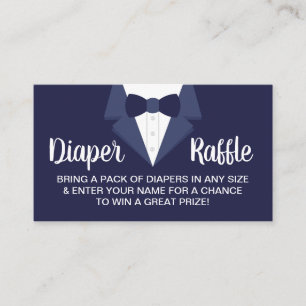 Tarjeta De Visita Pequeño Caballero Diaper Raffle Ticket, Tuxedo