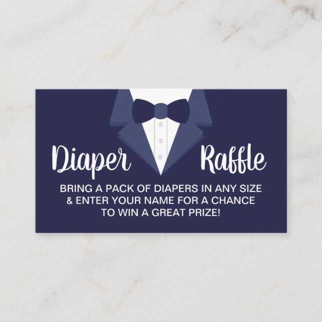 Tarjeta De Visita Pequeño Caballero Diaper Raffle Ticket, Tuxedo (Anverso)