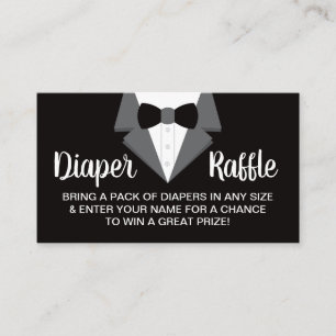 Tarjeta De Visita Pequeño Caballero Diaper Raffle Ticket, Tuxedo
