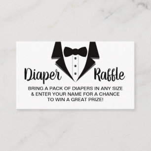 Tarjeta De Visita Pequeño Caballero Diaper Raffle Ticket, Tuxedo