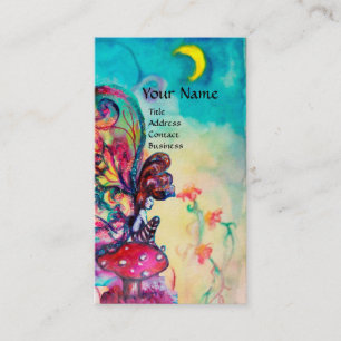 Tarjeta De Visita Pequeño elfo de hongos por la noche, fantasía