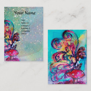 Tarjeta De Visita Pequeño elfo de hongos, Verde azulado