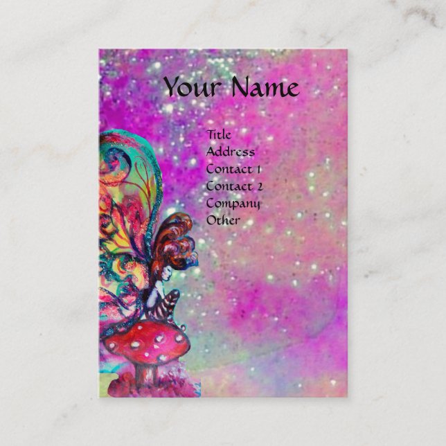 Tarjeta De Visita Pequeño elfo de setas, violeta, morado (Anverso)