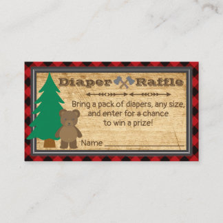 Tarjeta De Visita Pequeño Lumberjack Baby Shower Diaper Raffle Ticke