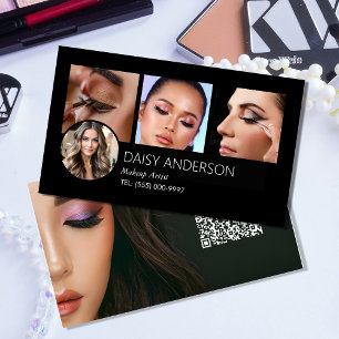 Tarjeta De Visita pequeño negocio MUA Elegante artista de maquillaje