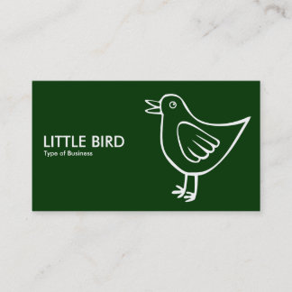 Tarjeta De Visita Pequeño pájaro 05 - Verde oscuro
