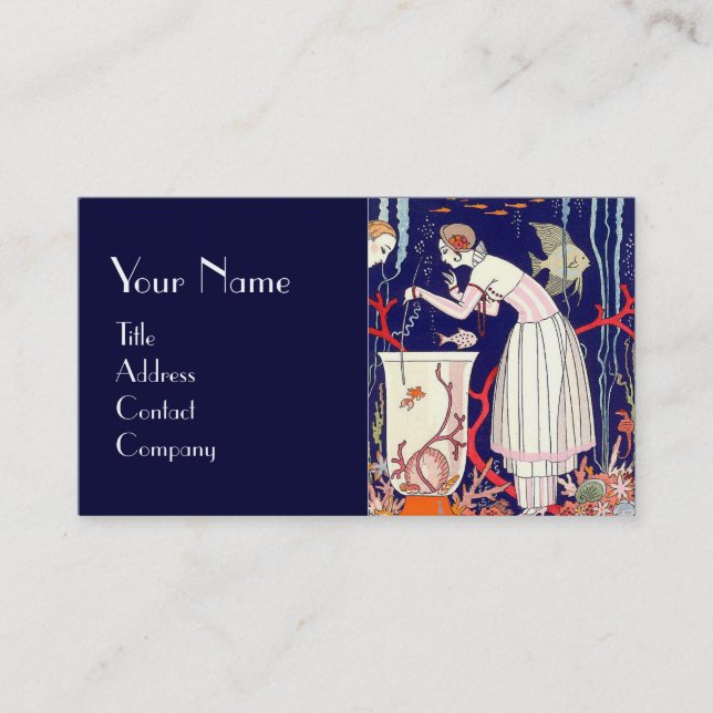 TARJETA DE VISITA PEQUEÑO PESCADO, ACUARIOS, MODA DE BELLEZA DECO (Anverso)