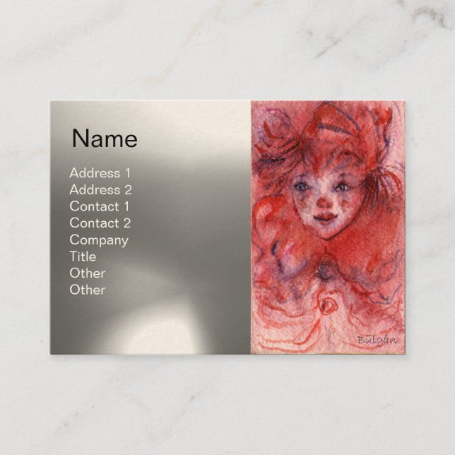 TARJETA DE VISITA PEQUEÑO ROJO CORONA (Anverso)