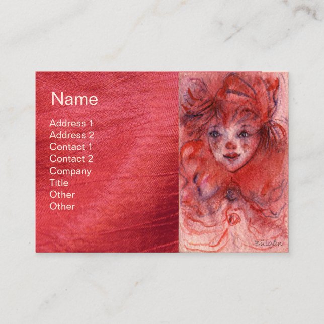TARJETA DE VISITA PEQUEÑO ROJO CORONA (Anverso)